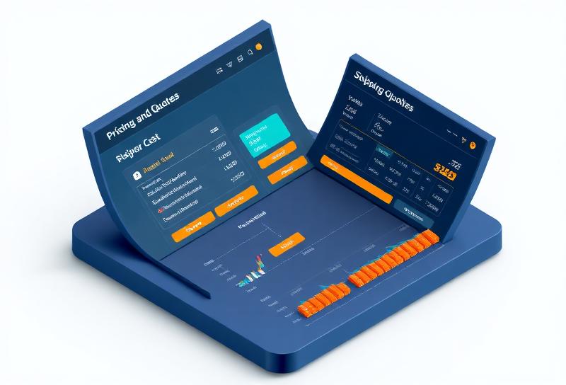Logipricing app interface showing real-time shipping quotes